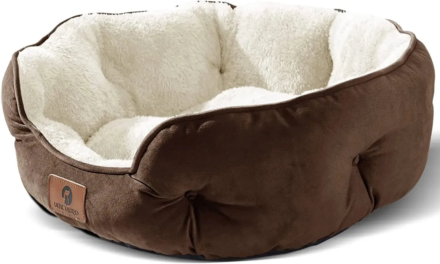 Machine Washable Pet Beds Small Dog Bed for Small Dogs, Cat Beds for Indoor Cats, Pet Bed for Puppy and Kitty, Extra Soft & Machine Washable with Anti-Slip & Water-Resistant Oxford Bottom, Brown, 20 Inches