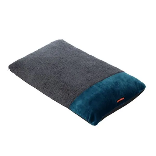 Medium Charcoal / Blue Primo Plush Pillow Bed - 90cm x 60cm