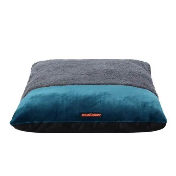 Medium Charcoal / Blue Primo Plush Pillow Bed - 90cm x 60cm