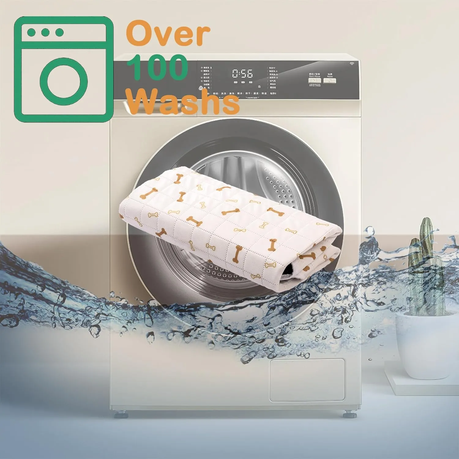 Meow&Woof Reusable Puppy Pads - Washable Pee Pads for Dogs 100% Waterproof Square Playpen Mat, Super Absorbent and Durable Reusable Pee Pads for Dogs 48 Inch 1 Pack