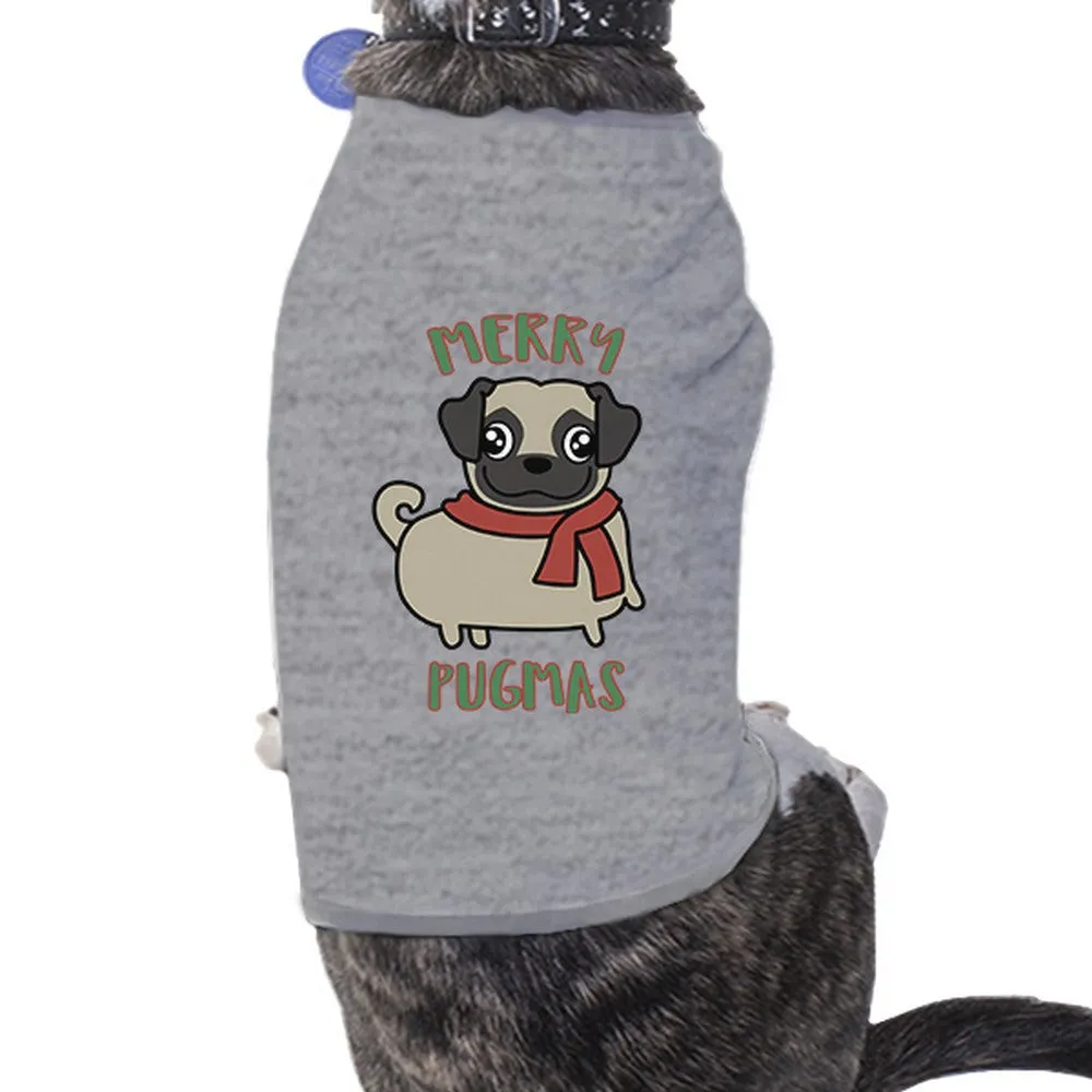 Merry Pugmas Pug Pets Grey Shirt