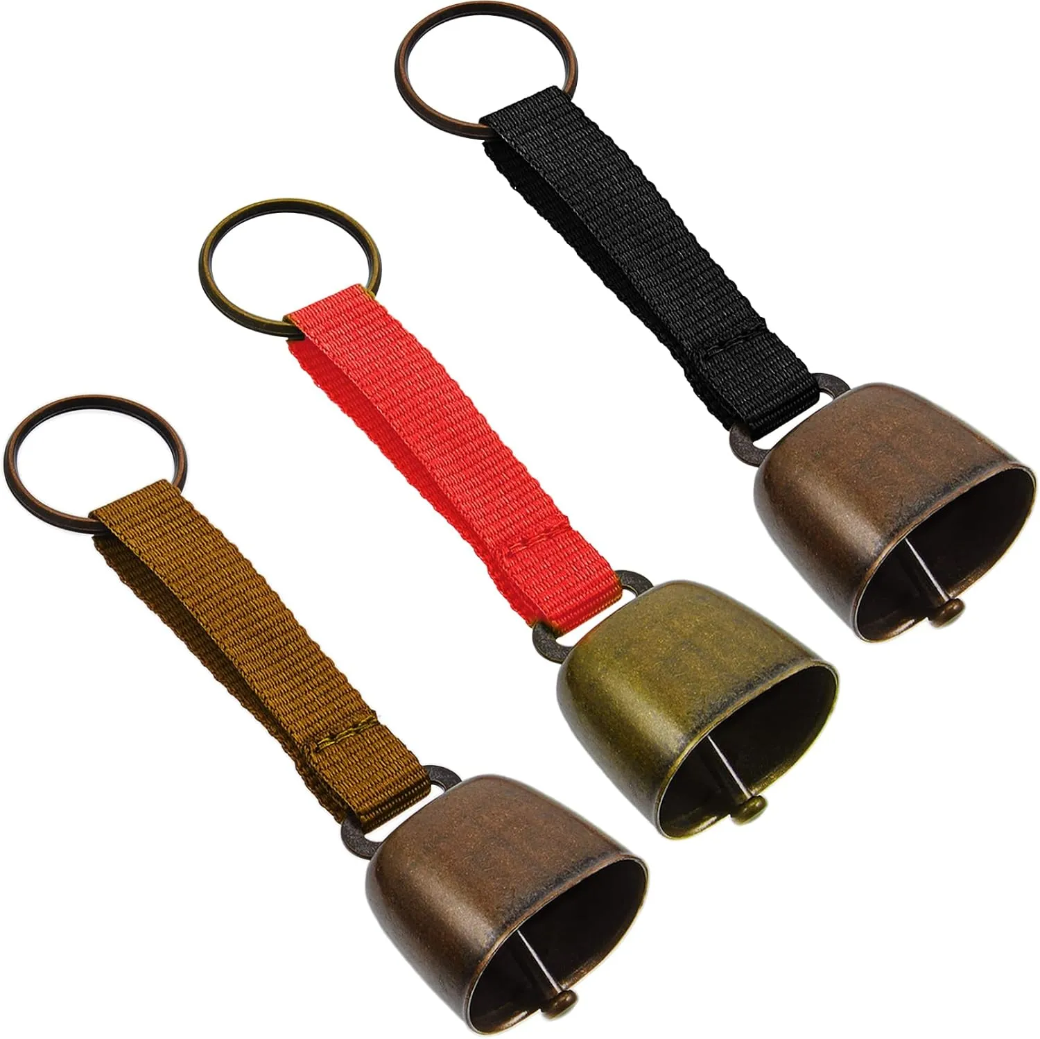 Moxweyeni 3 Pieces Loud Dog Collar Bells with Nylon Strap Pet Training Necklace Goat Bear Bell for Small Dog Collar Charm with Tracker Noise Animal Anti Lost Pet Pendant Accessories Decorative