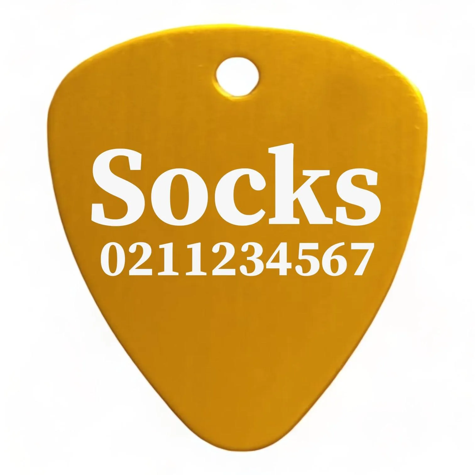 Name & Number Front Guitar Pick Cat, Kitten & Dog ID Pet Tag