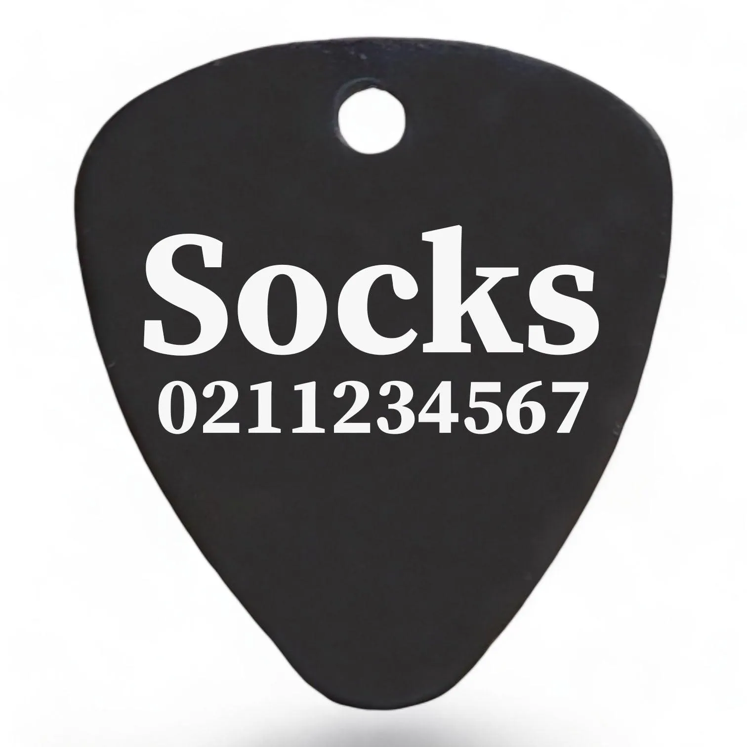 Name & Number Front Guitar Pick Cat, Kitten & Dog ID Pet Tag
