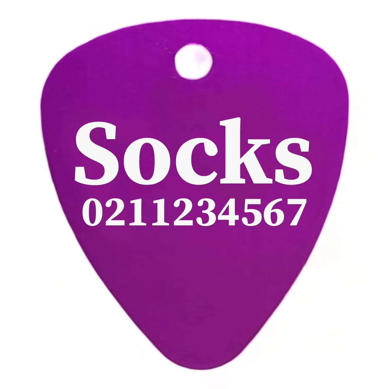 Name & Number Front Guitar Pick Cat, Kitten & Dog ID Pet Tag