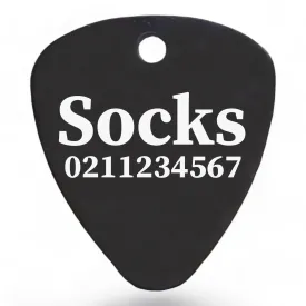 Name & Number Front Guitar Pick Cat, Kitten & Dog ID Pet Tag