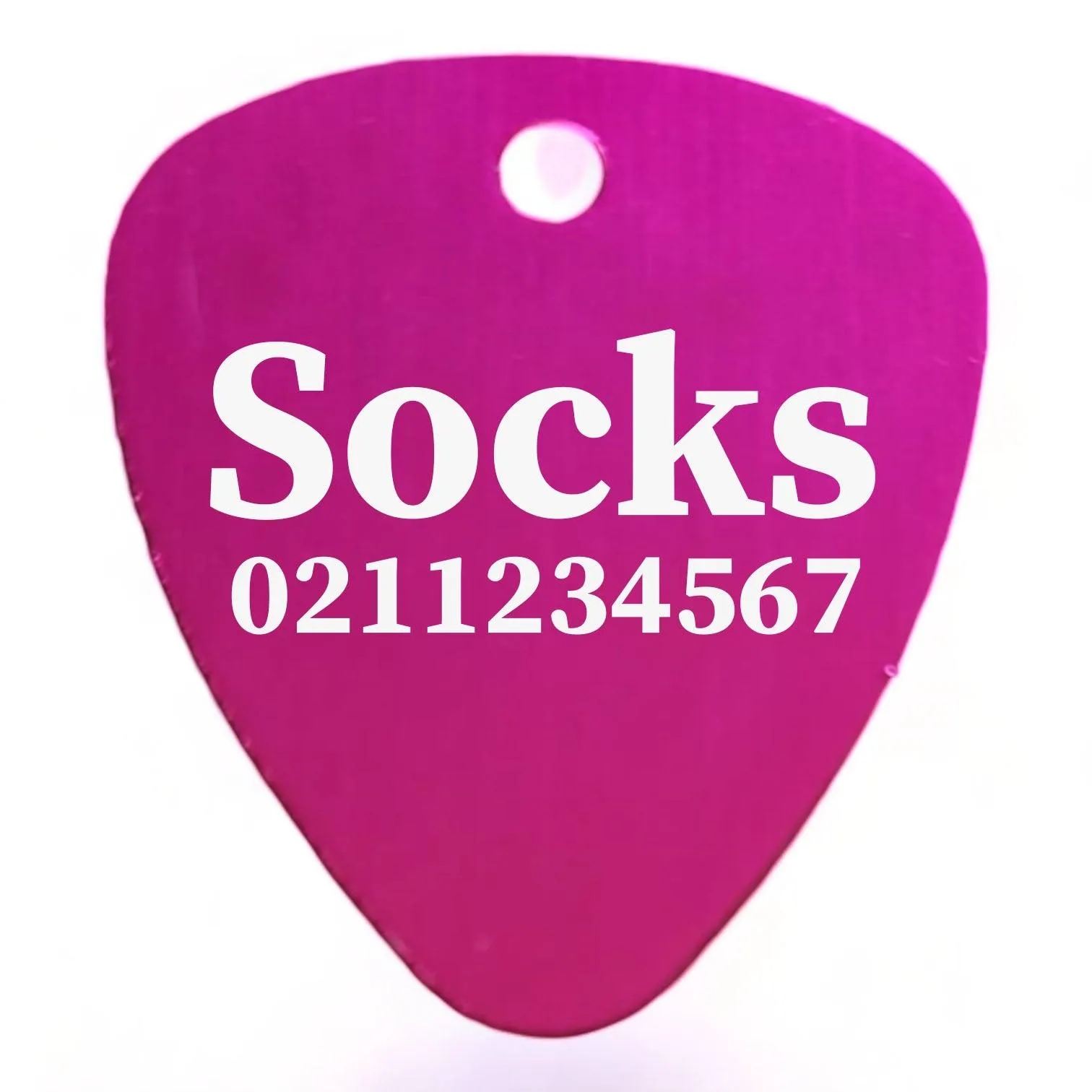 Name & Number Front Guitar Pick Cat, Kitten & Dog ID Pet Tag