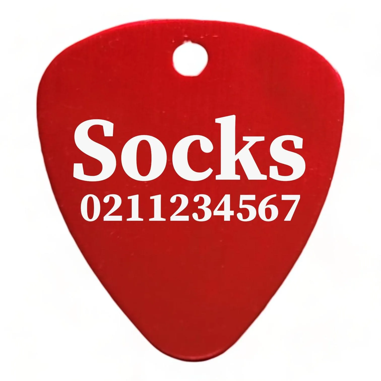 Name & Number Front Guitar Pick Cat, Kitten & Dog ID Pet Tag