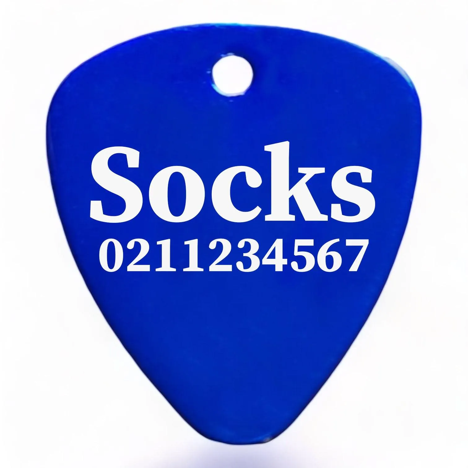 Name & Number Front Guitar Pick Cat, Kitten & Dog ID Pet Tag