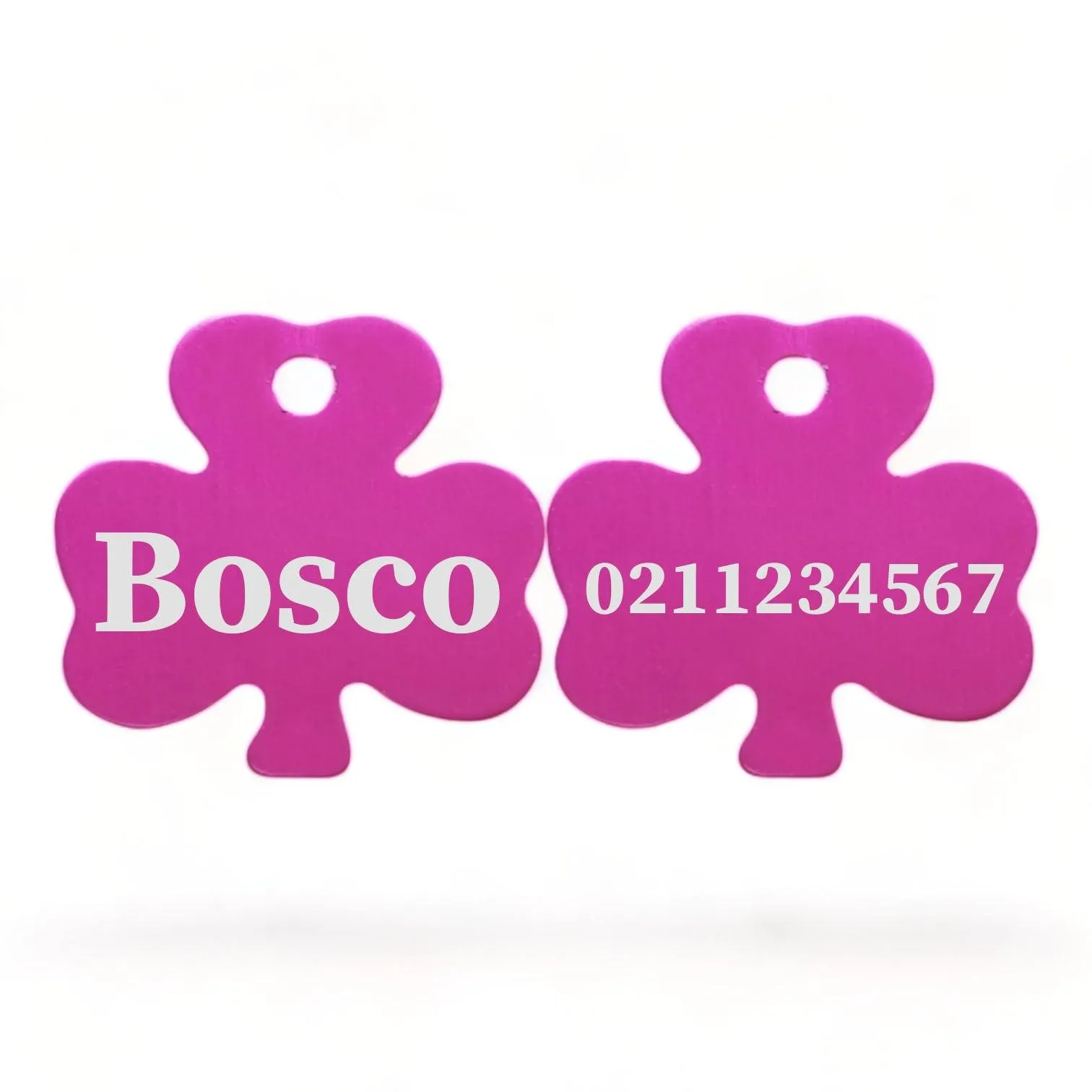 Name Front & Number Back | Shamrock Aluminum | Cat, Kitten & Dog ID Pet Tag