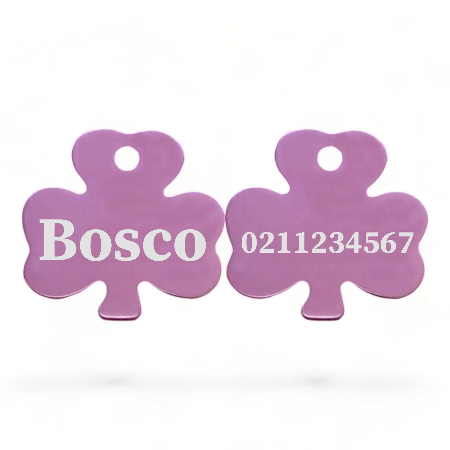 Name Front & Number Back | Shamrock Aluminum | Cat, Kitten & Dog ID Pet Tag