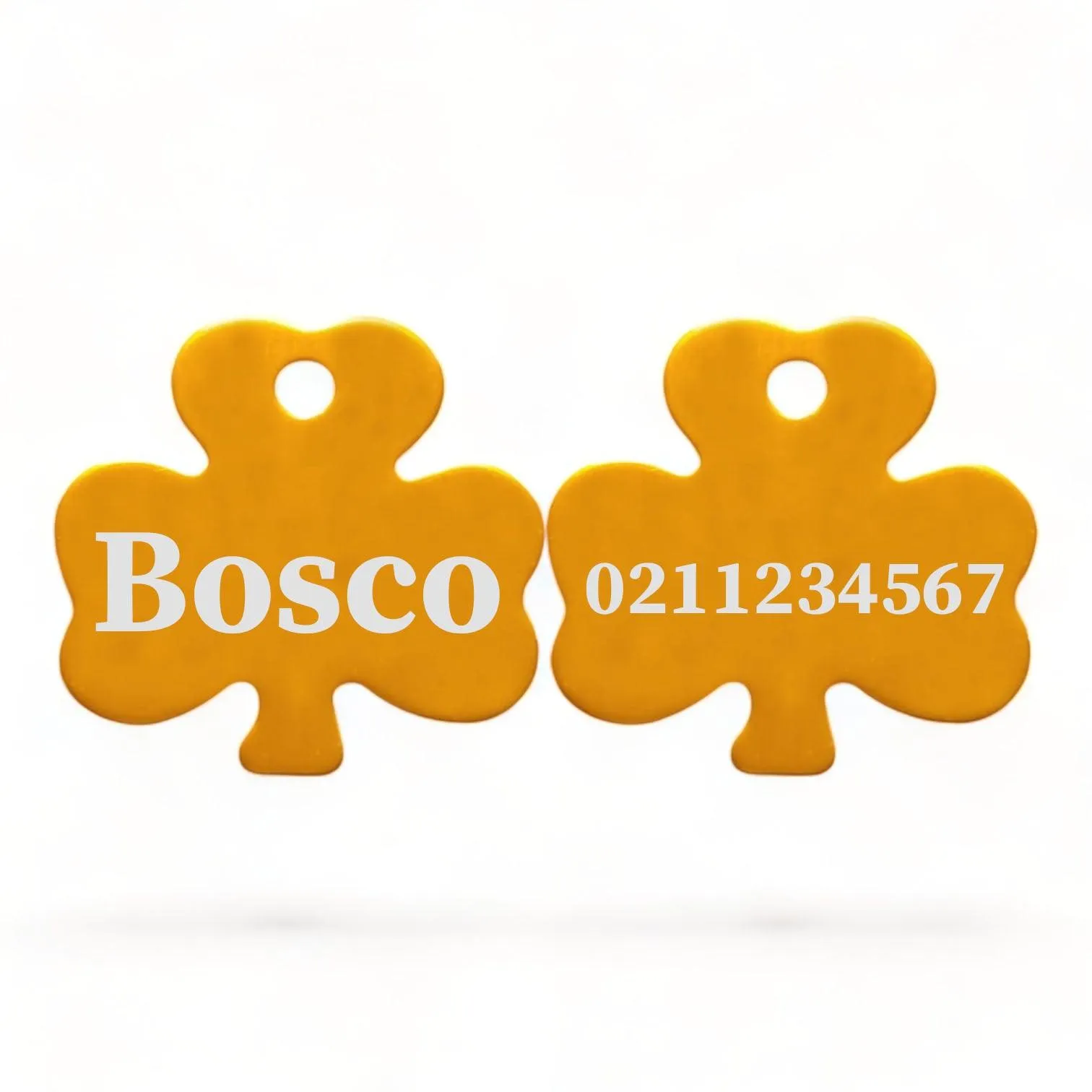 Name Front & Number Back | Shamrock Aluminum | Cat, Kitten & Dog ID Pet Tag