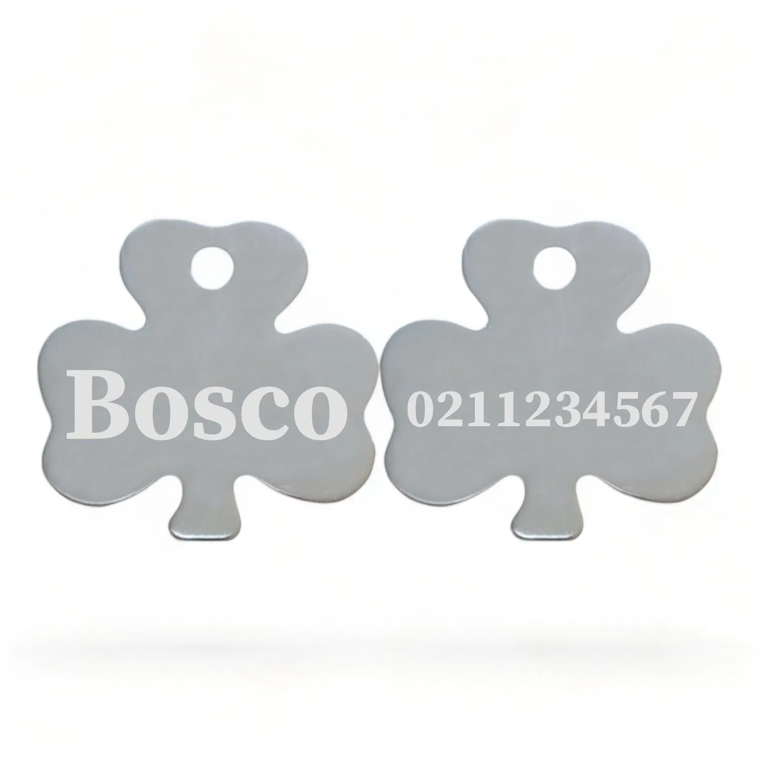 Name Front & Number Back | Shamrock Aluminum | Cat, Kitten & Dog ID Pet Tag