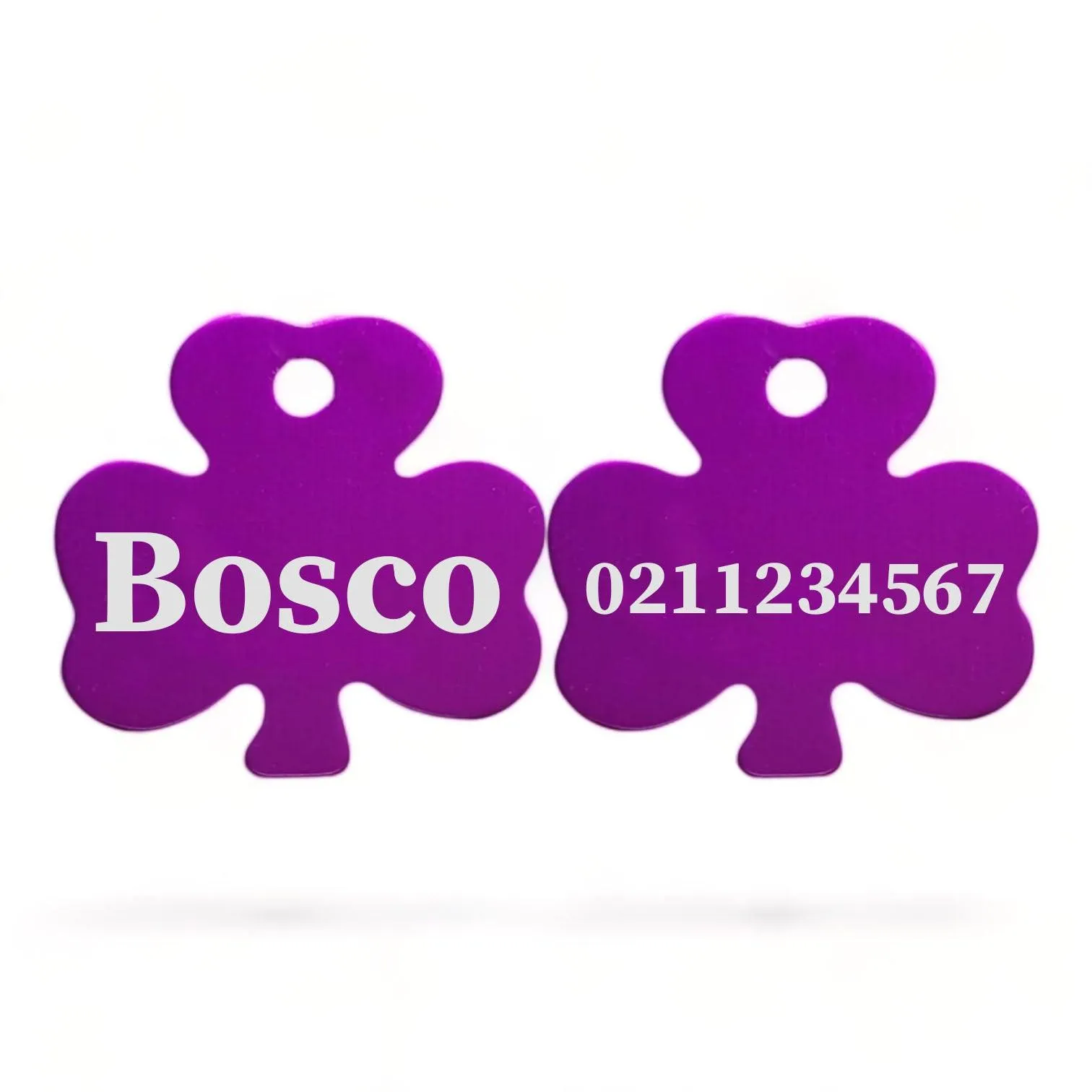 Name Front & Number Back | Shamrock Aluminum | Cat, Kitten & Dog ID Pet Tag