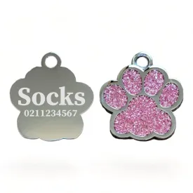 Paw Print | Stainless Steel | Cat, Kitten & Dog ID Pet Tag