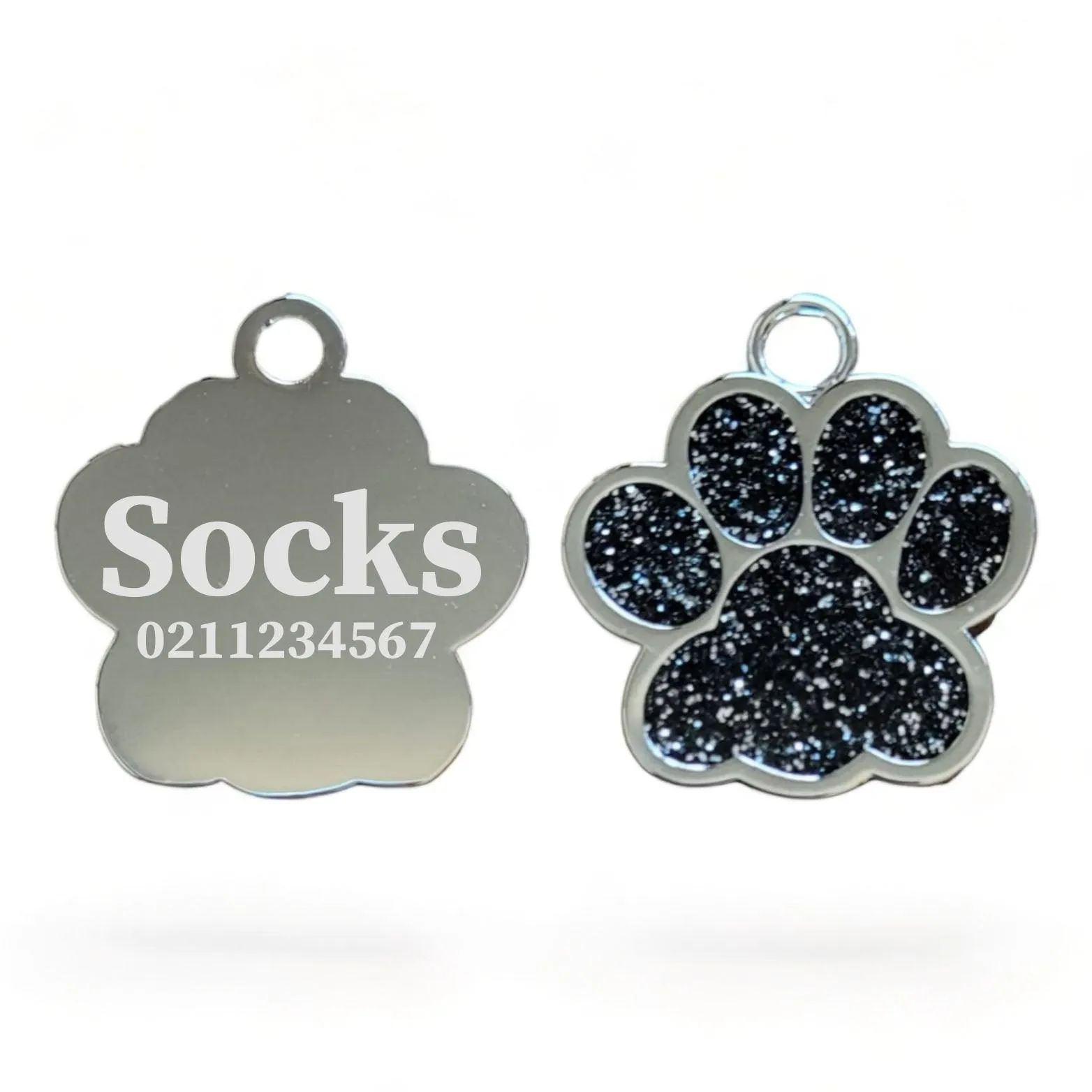 Paw Print | Stainless Steel | Cat, Kitten & Dog ID Pet Tag