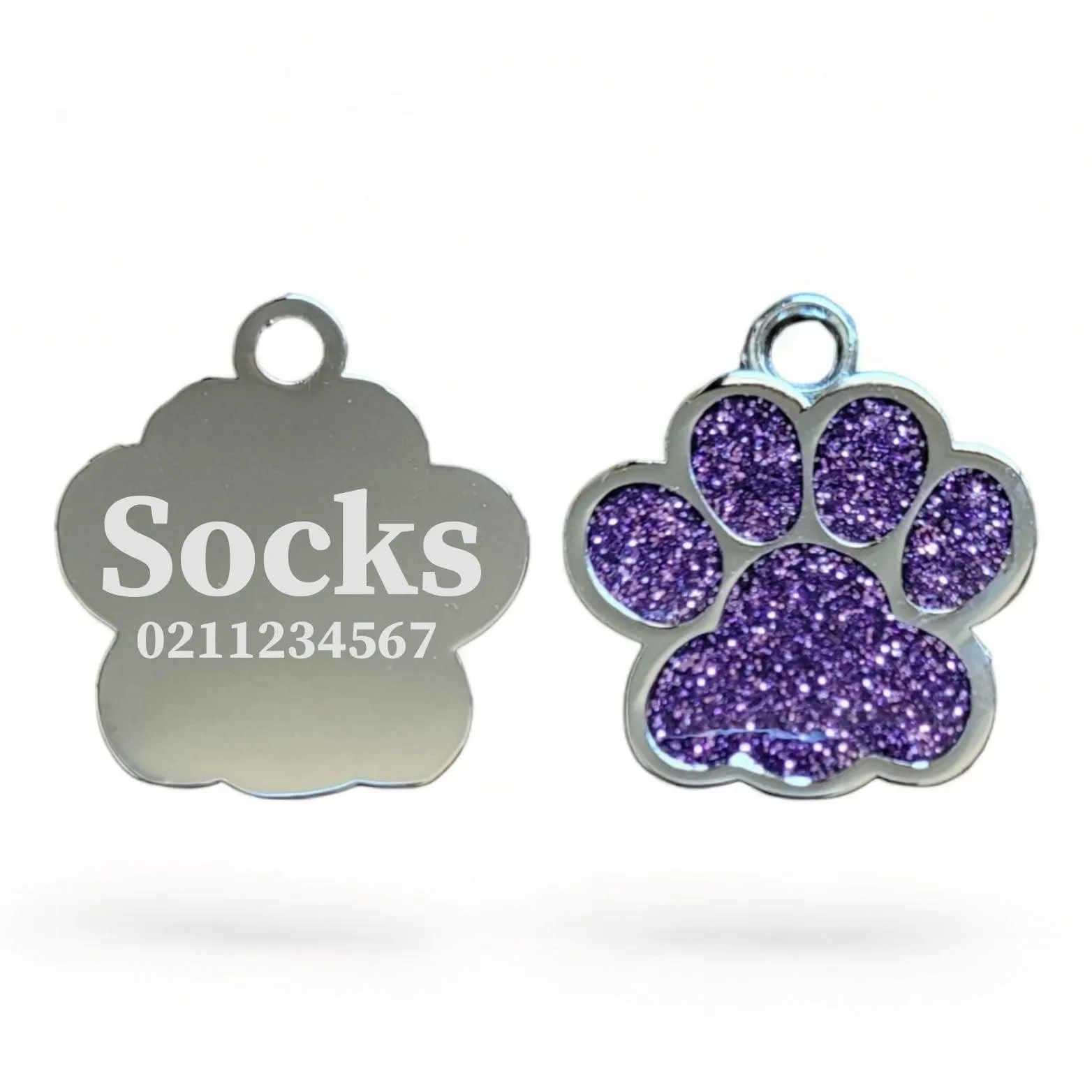 Paw Print | Stainless Steel | Cat, Kitten & Dog ID Pet Tag