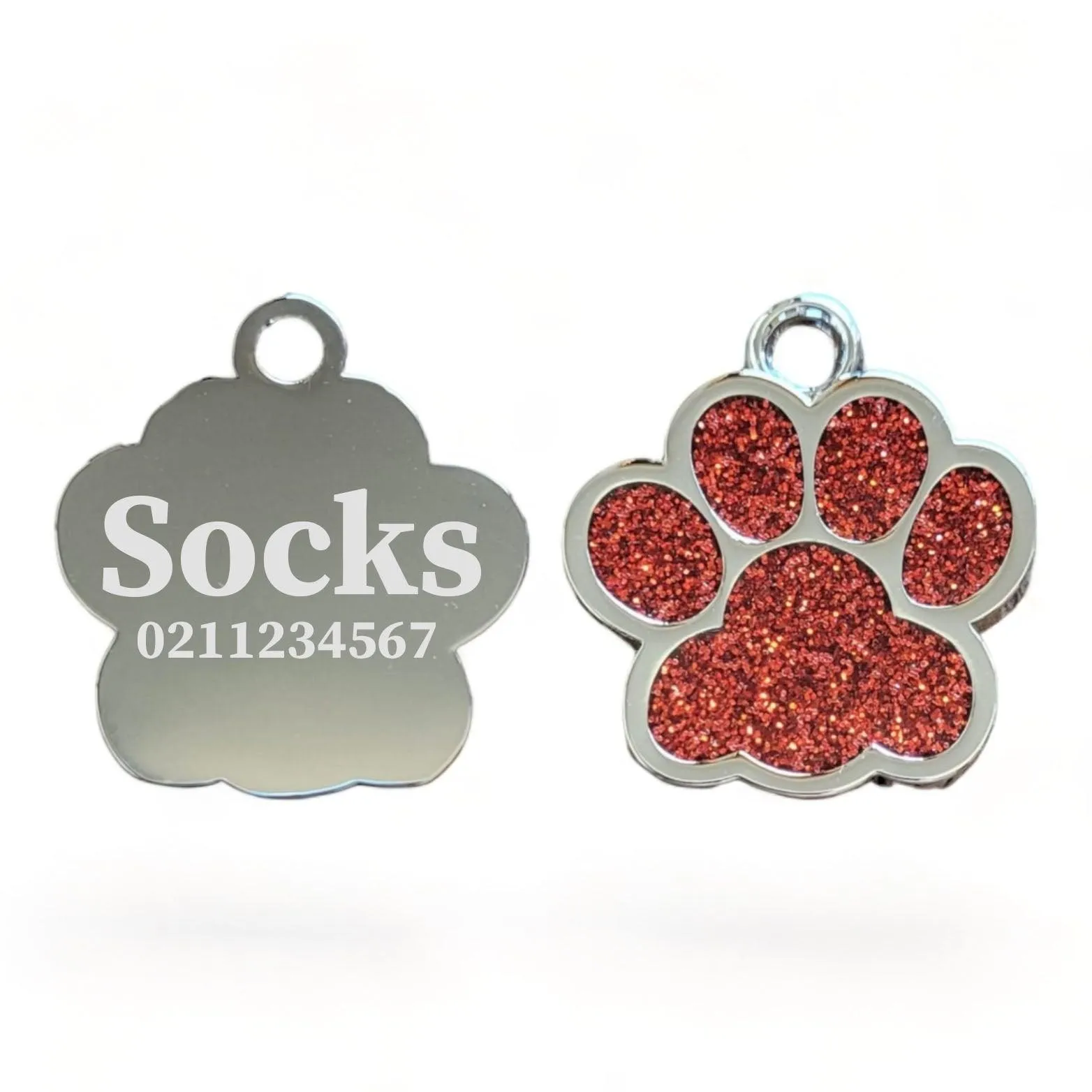 Paw Print | Stainless Steel | Cat, Kitten & Dog ID Pet Tag