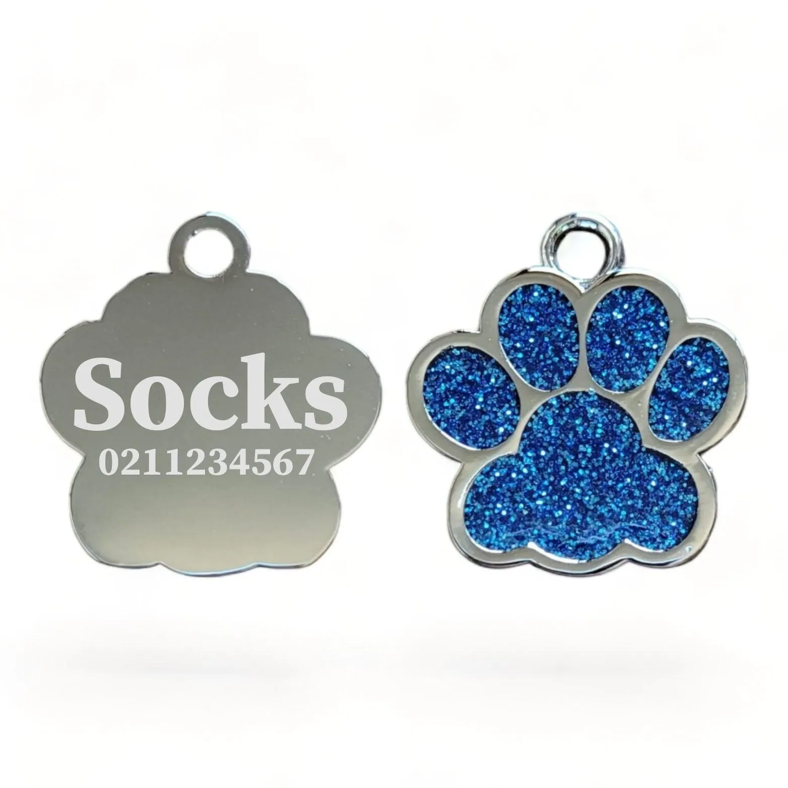 Paw Print | Stainless Steel | Cat, Kitten & Dog ID Pet Tag