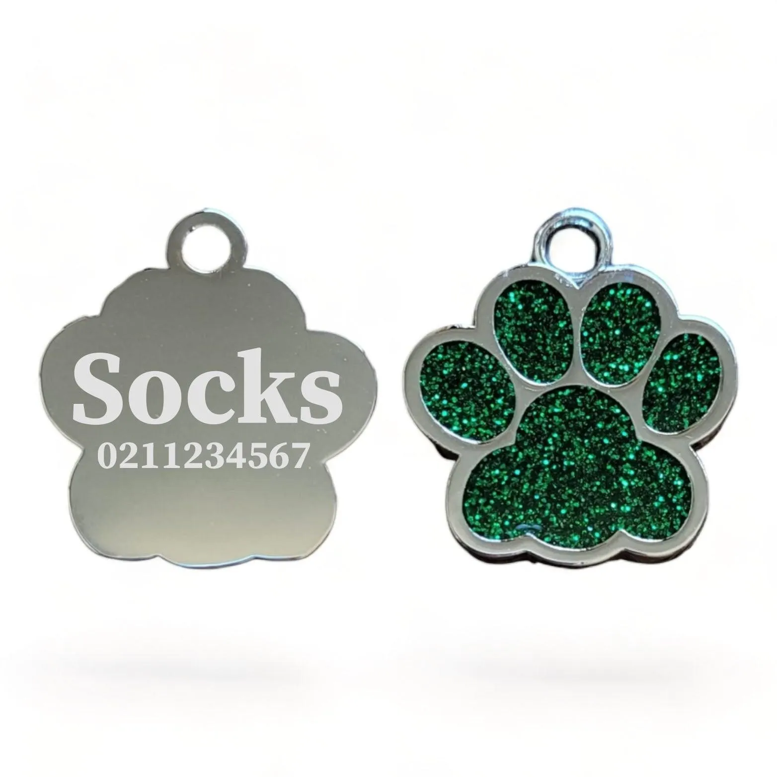 Paw Print | Stainless Steel | Cat, Kitten & Dog ID Pet Tag