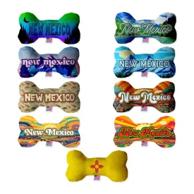 Pet & Dog Plush Bone Toys, "New Mexico Mountains" (Set 2 of 2 New Mexico State Toy Options, available in different pattern options!)