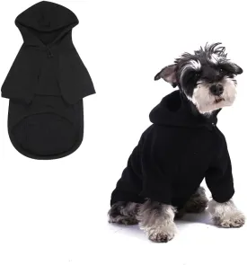 Pet Clothes for Dog, Dog Hoodies Sweatshirt with Hood and Pockets for Small Dogs (Black Dog Hoodie, Medium)