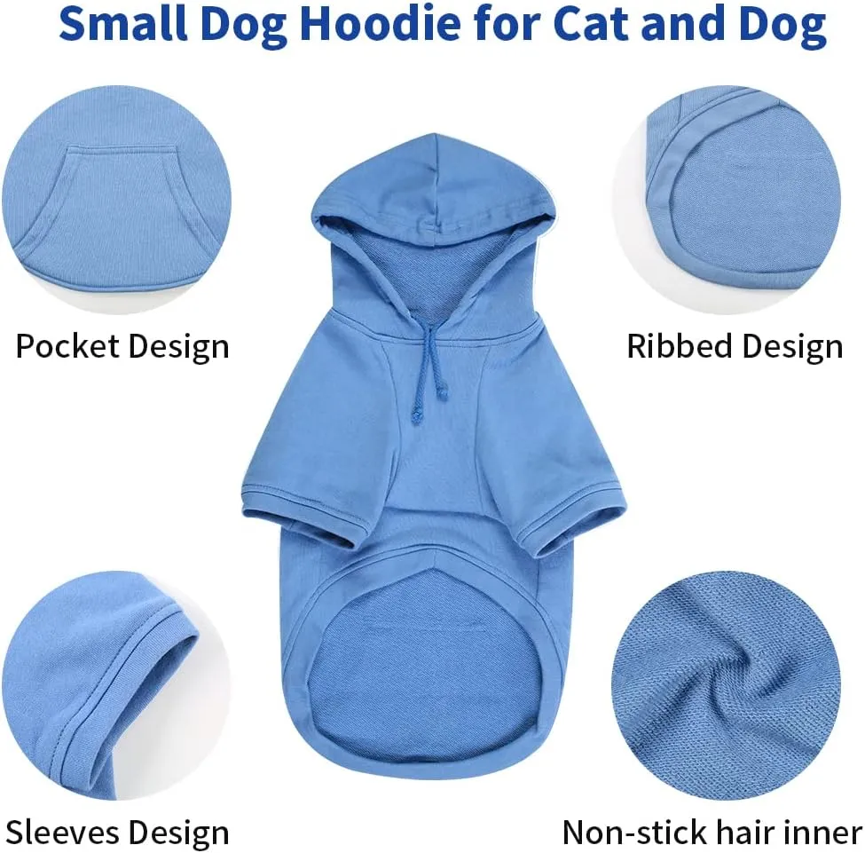 Pet Clothes for Dog, Dog Hoodies Sweatshirt with Hood and Pockets for Small Dogs (Black Dog Hoodie, Medium)