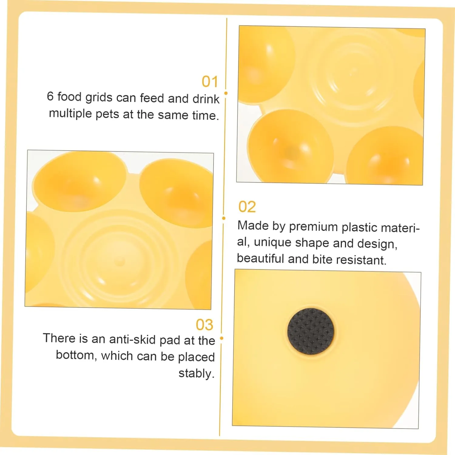 Pet Feeding Bowl Pet Feeders Cat Bowls for Food and Water Indoor Water Fountains Food Dispenser Eating Station for Cats Puppy Bowls Dog Food Bowls Travel Round Plastic Pet Supplies