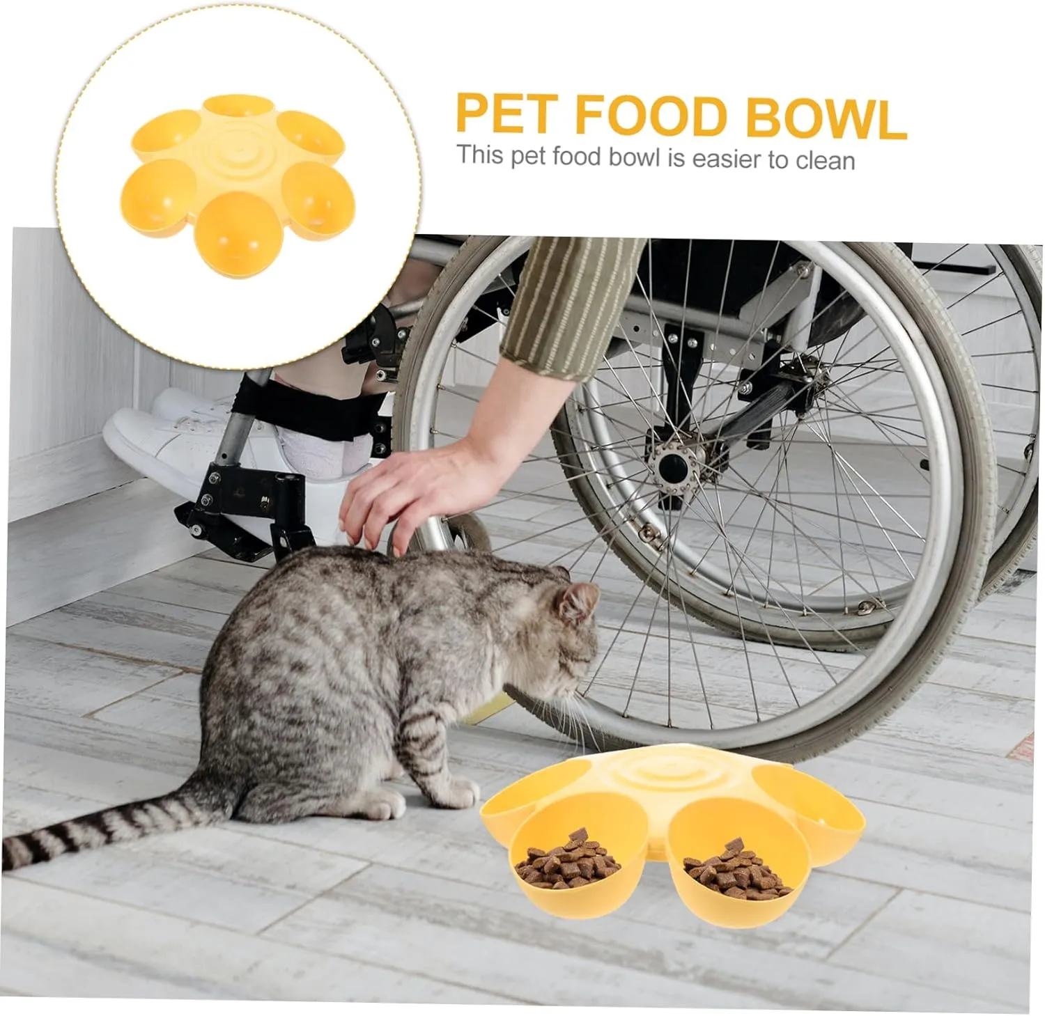 Pet Feeding Bowl Pet Feeders Cat Bowls for Food and Water Indoor Water Fountains Food Dispenser Eating Station for Cats Puppy Bowls Dog Food Bowls Travel Round Plastic Pet Supplies