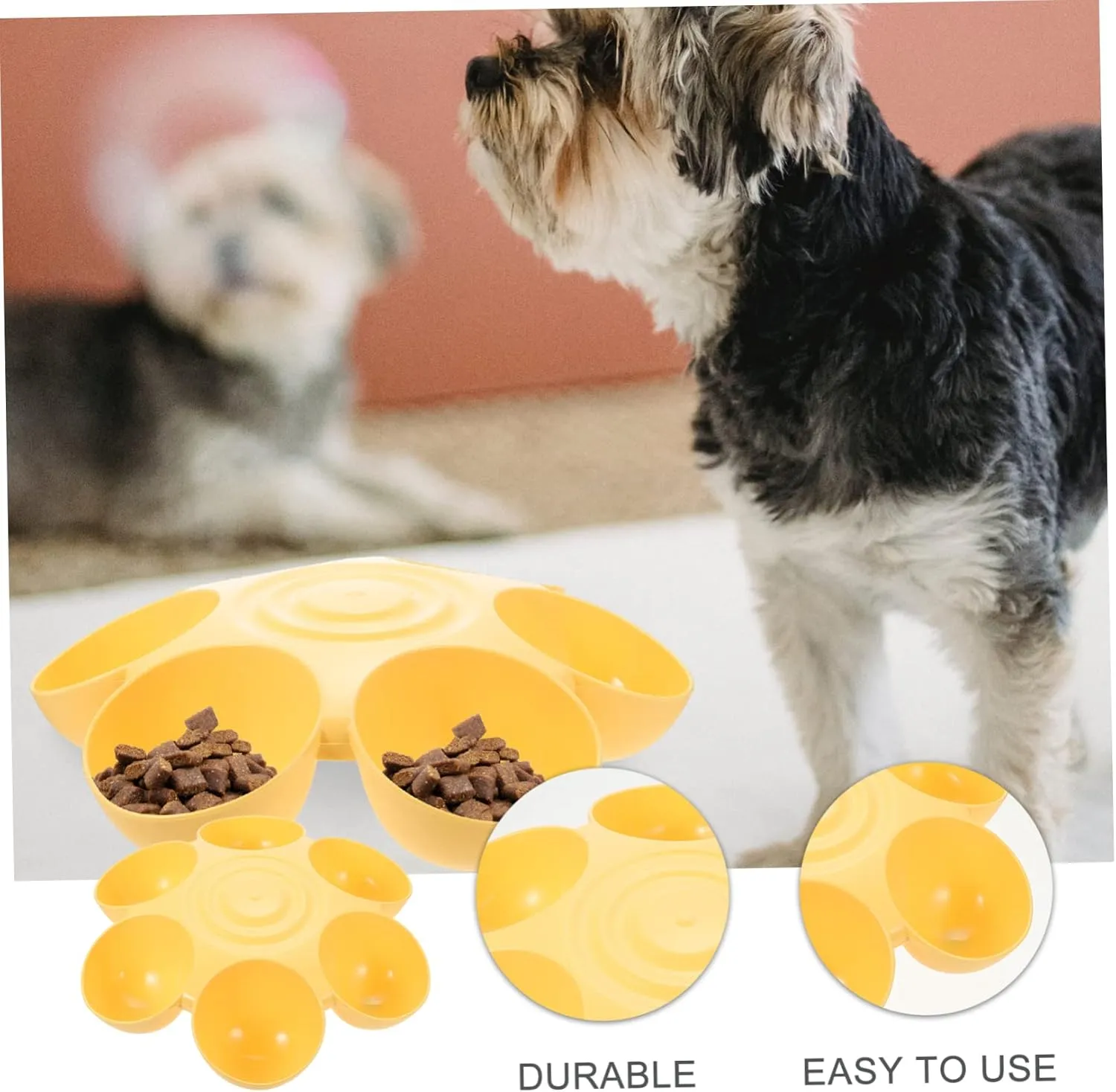 Pet Feeding Bowl Pet Feeders Cat Bowls for Food and Water Indoor Water Fountains Food Dispenser Eating Station for Cats Puppy Bowls Dog Food Bowls Travel Round Plastic Pet Supplies
