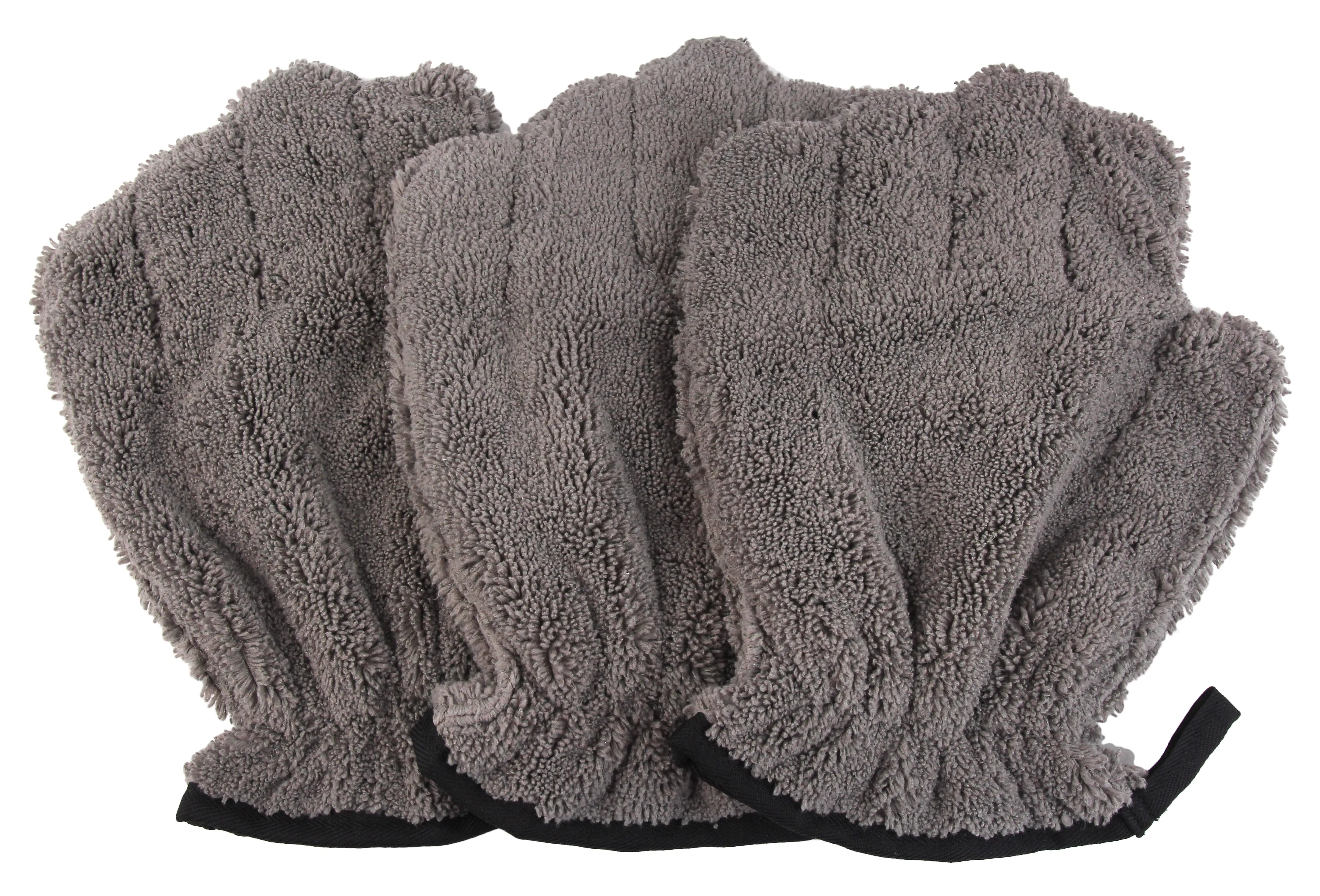 Pet Grooming Mitt, 3 Pack in Grey