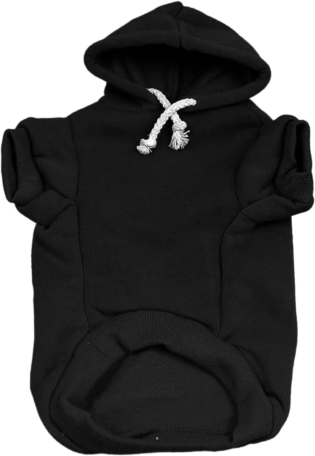 Salty Dog Summer Dog Hoodie Fleece Lined Pullover Sweatshirt with Leash Hole (Black, 2X-Large 100)