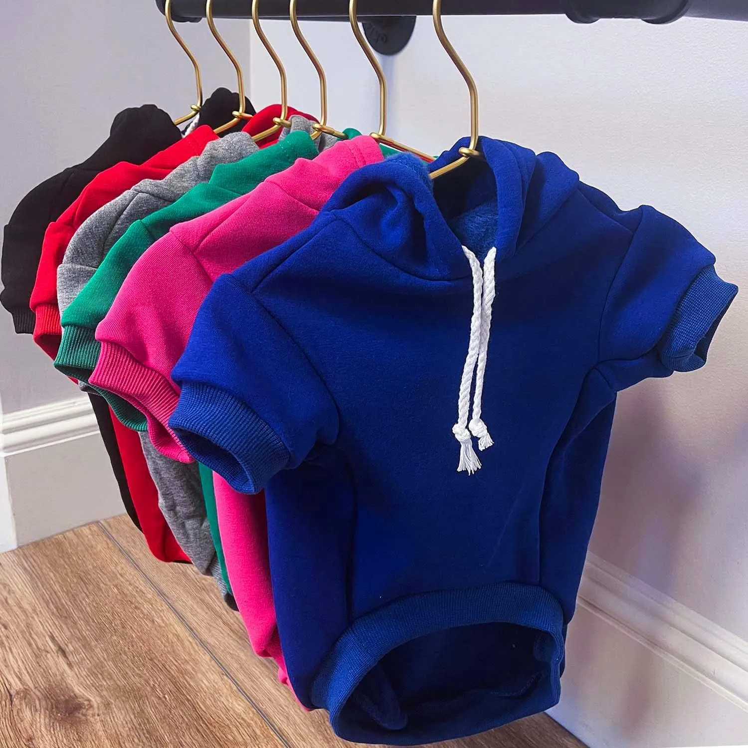 Salty Dog Summer Dog Hoodie Fleece Lined Pullover Sweatshirt with Leash Hole (Black, 2X-Large 100)