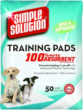 Simple Solution Training Puppy Pads | 6 Layer Dog Pee Pads, Absorbs Up to 6 Cups of Liquid | 28x30 Inches, 50 Count