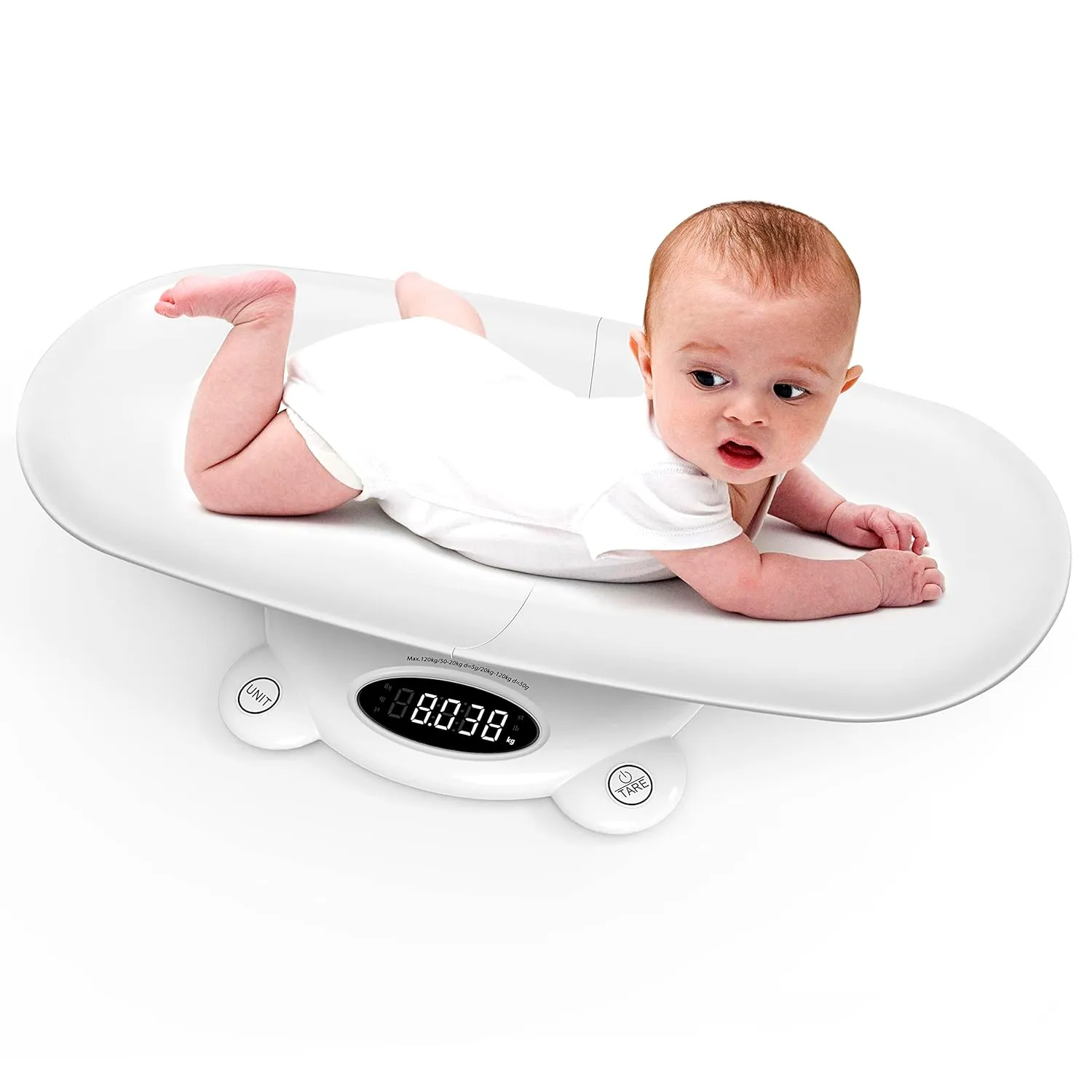 Simshine Digital Baby Scale Weight All Family, Weighing Newborn Wiggly Babies, Pets, Cat and Dog - Long Press Unit for 3 Seconds Flip The Display