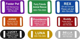 Slide-On Pet ID Tag | Collar Tag | 3 Sizes & 9 Colors to Choose from (Purple, Small)