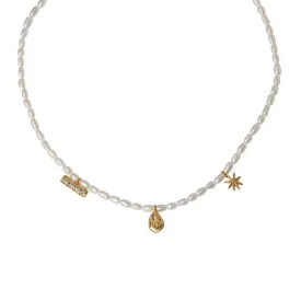 Star Multi Pendant Pearl Necklace