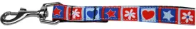 Stars and Hearts Nylon Pet Leash 5-8in by 4ft