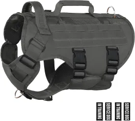 Tactical Dog Harness for Large Dogs, Breathable Air Mesh Dog Vest Harness, Service Dog Vest with Double Handles, No Pull Military Molle Vests for Walking Hiking Training