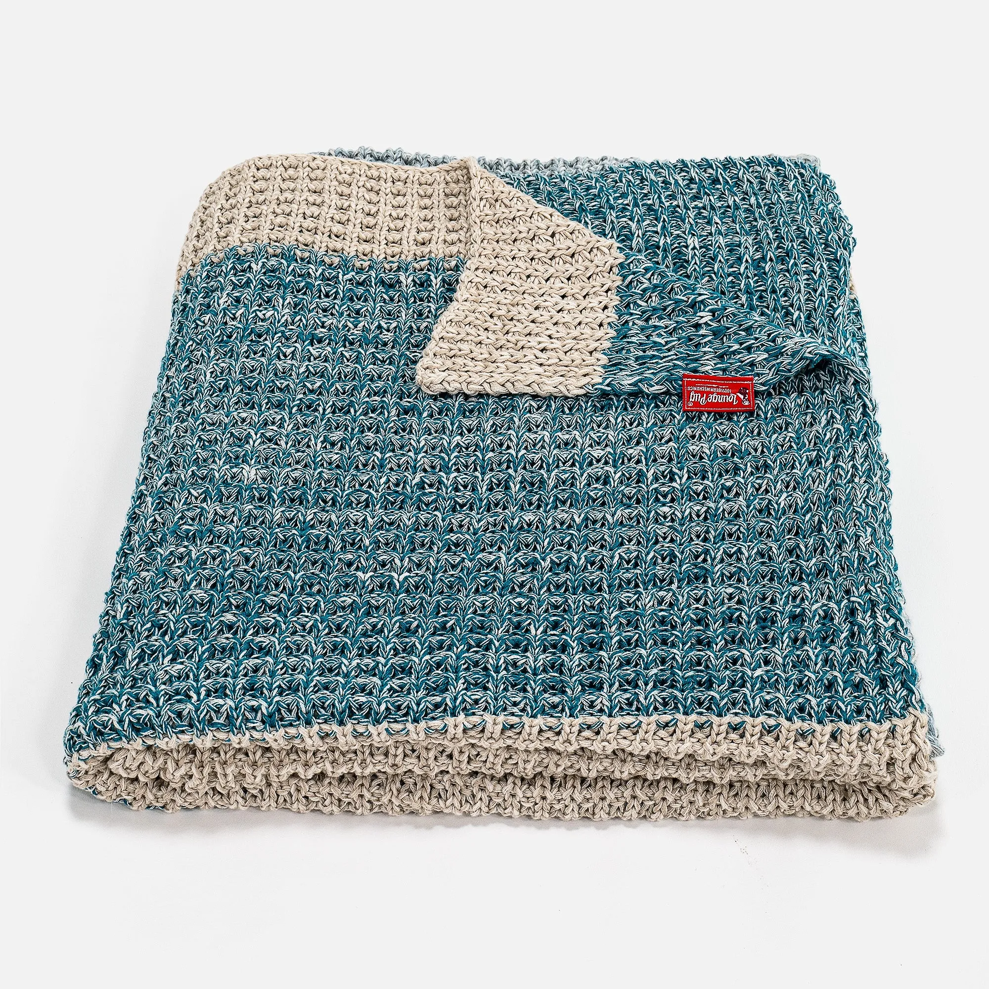 Throw / Blanket - Knitted Chester Blue