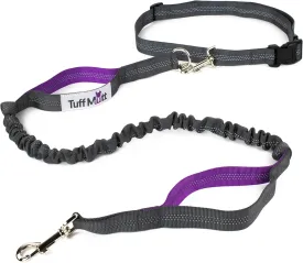 Tuff Mutt Hands-Free Waist Leash for Dog Walking, Running and Hiking, Adjustable Belt with Double Handle, Reflective Bungee Design for Large & Medium Dogs