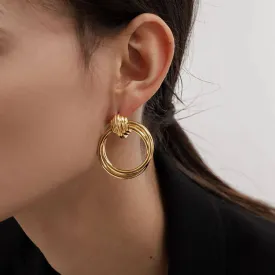 Twisted Soul Gold Hoop Earrings