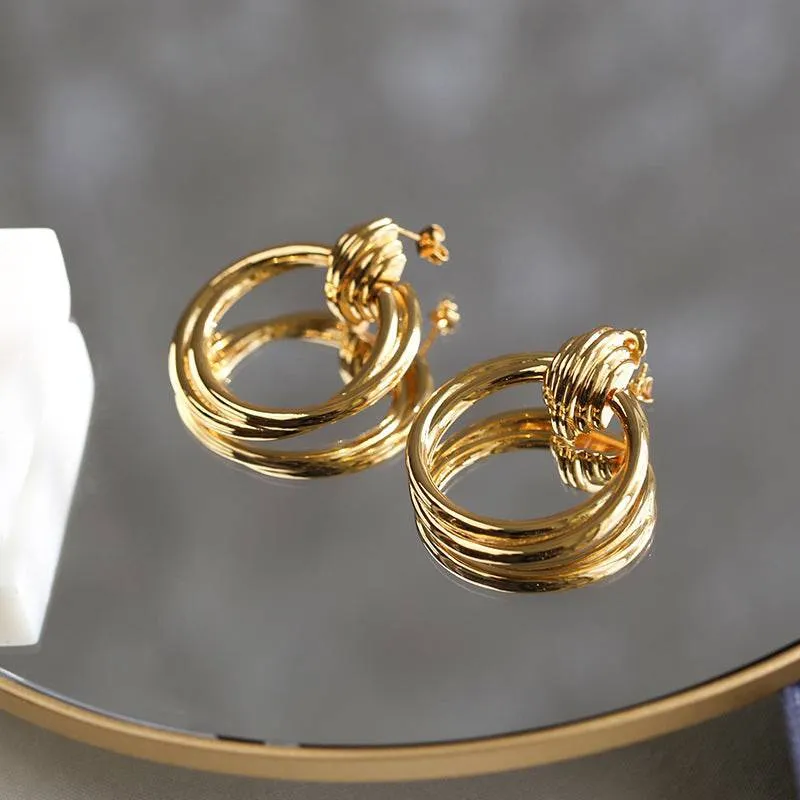 Twisted Soul Gold Hoop Earrings