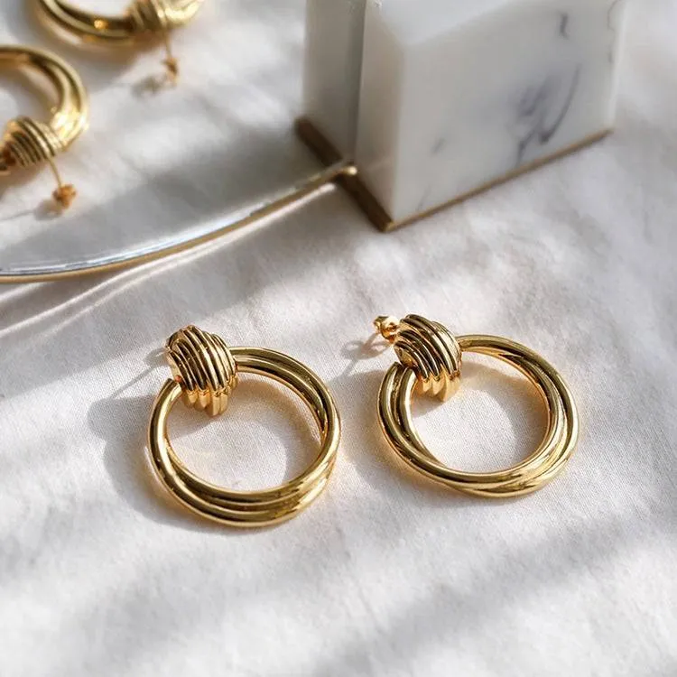 Twisted Soul Gold Hoop Earrings
