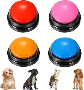 Voice Recording Button 4 Color, Dog Buttons for Communication Pet Training Buzzer, 30 Second Record & Playback, for Family Game and Trivia Nights