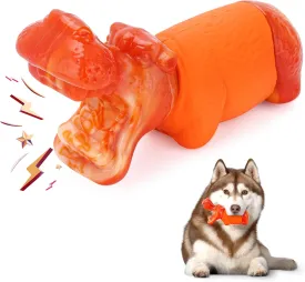 WASG PET Dog Chew Toys for Aggressive Chewers, Tough and Durable Chew Toy for Aggressive Chewers, for Medium Large Breed, Ideal Super Chewer Dog Toys with Real Bacon Flavor,Orange