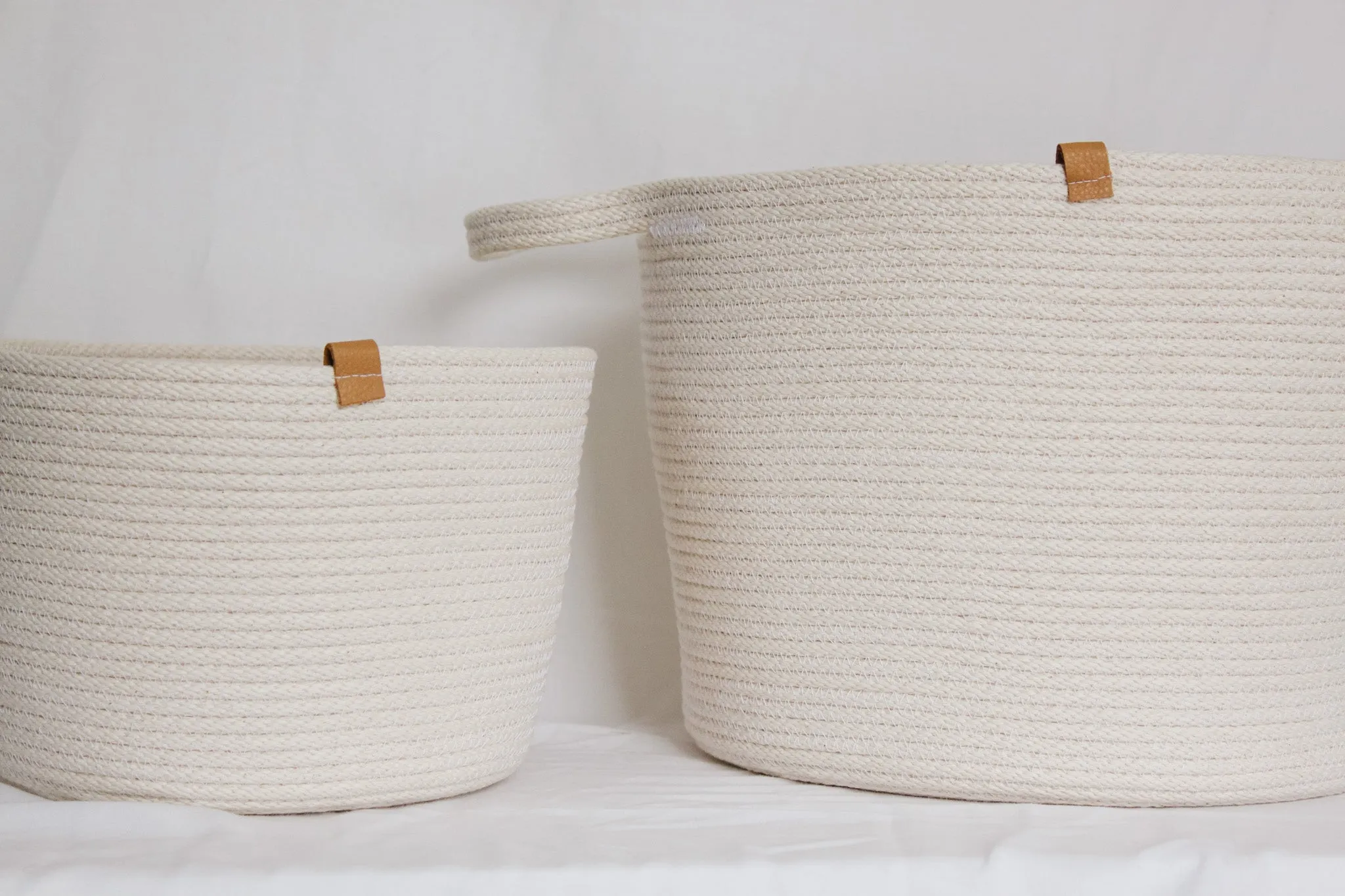 Woven Handmade Basket Bundle - 1 Medium 1 Large