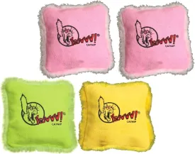 Yeowww! (4 Pack) 100% Organic Catnip Pillows (Assorted Colors)
